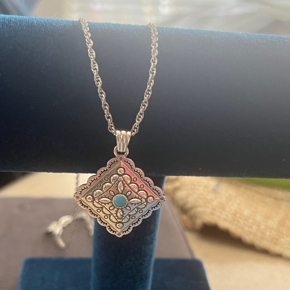 Brighton Silver Necklace with Turquoise Accent - Picture 2 of 4